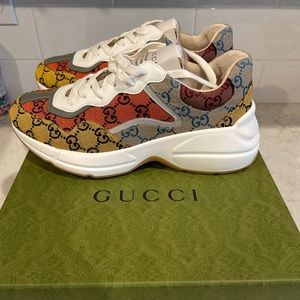 Gucci #663659 Men's GG Rhyton Sneakers, Gucci/UK Size 7.5, NIB US8